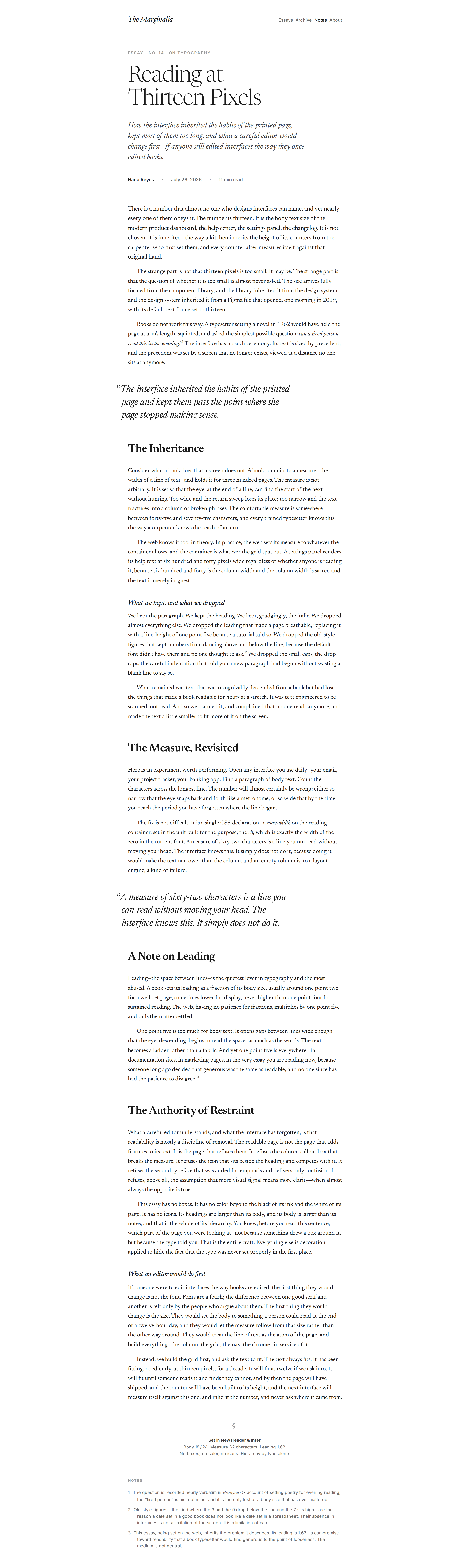 Type Scale — Reading at Thirteen Pixels desktop