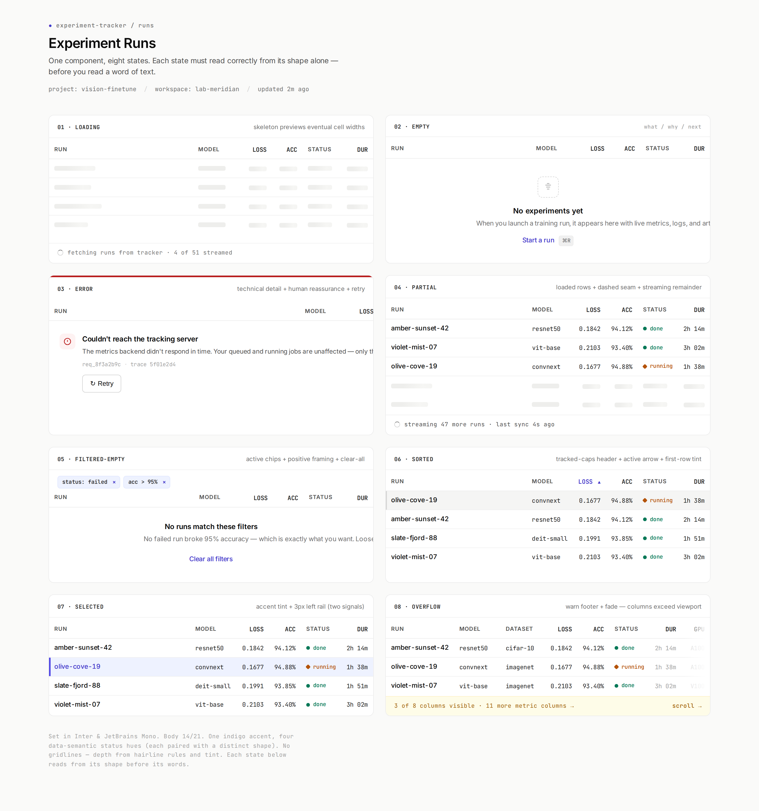 8 States — ML Experiment Tracker desktop