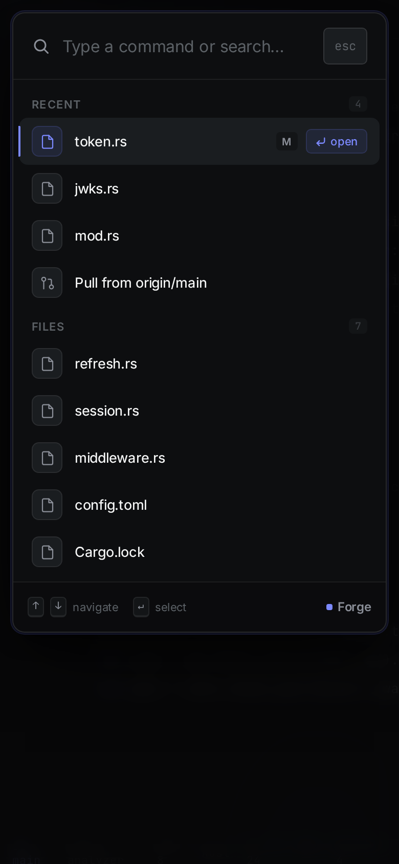Command Palette v2 / IDE ⌘K mobile