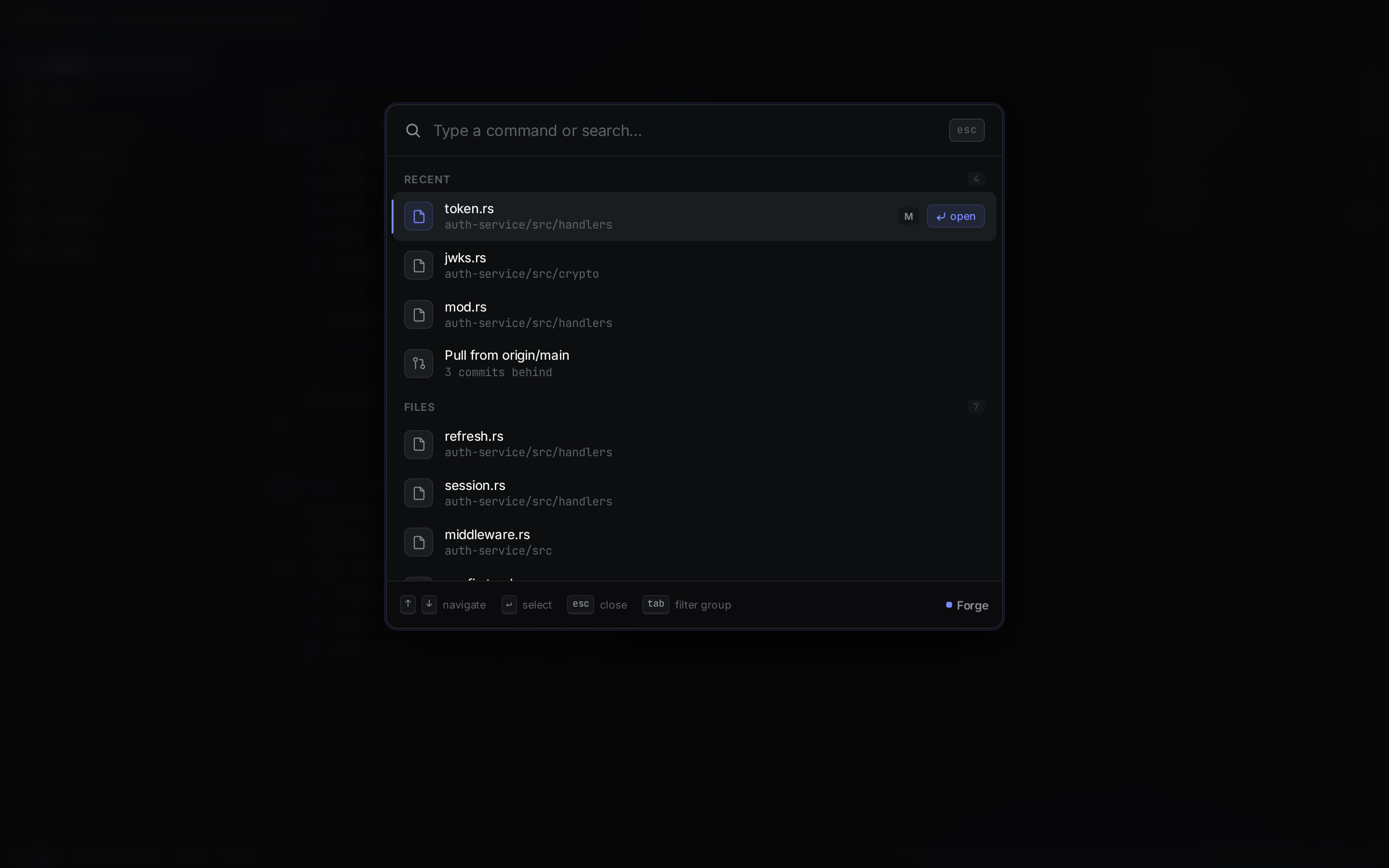 Command Palette v2 / IDE ⌘K desktop