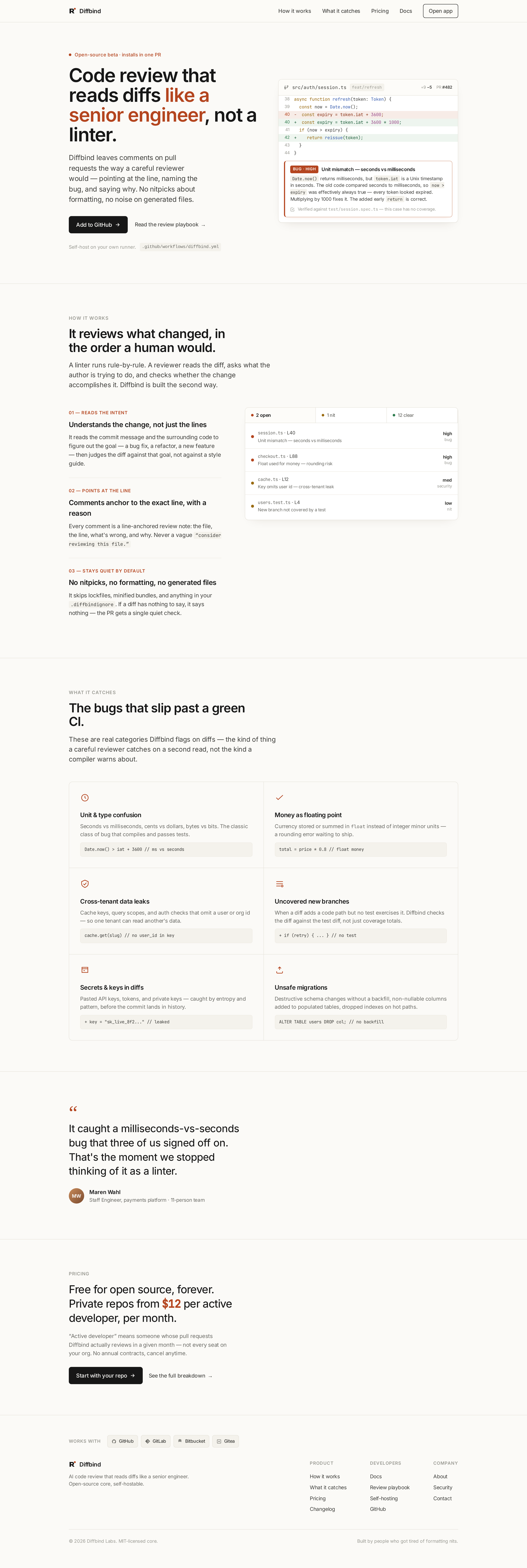 Redesign the Slop v3 — Diffbind AI Code Review desktop