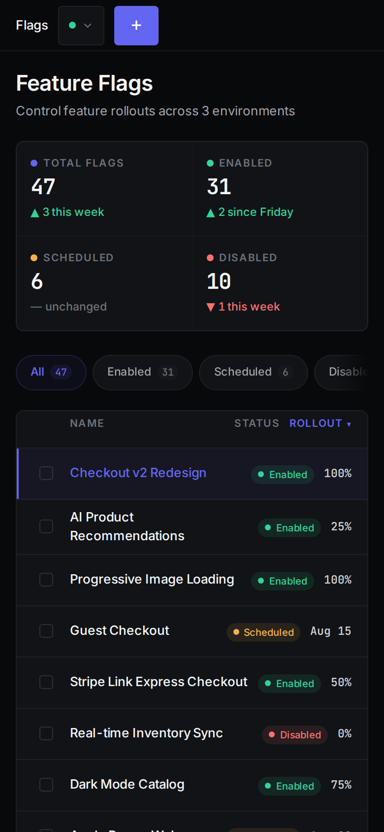 Dark Mode Native v2 — Beacon Feature Flags mobile