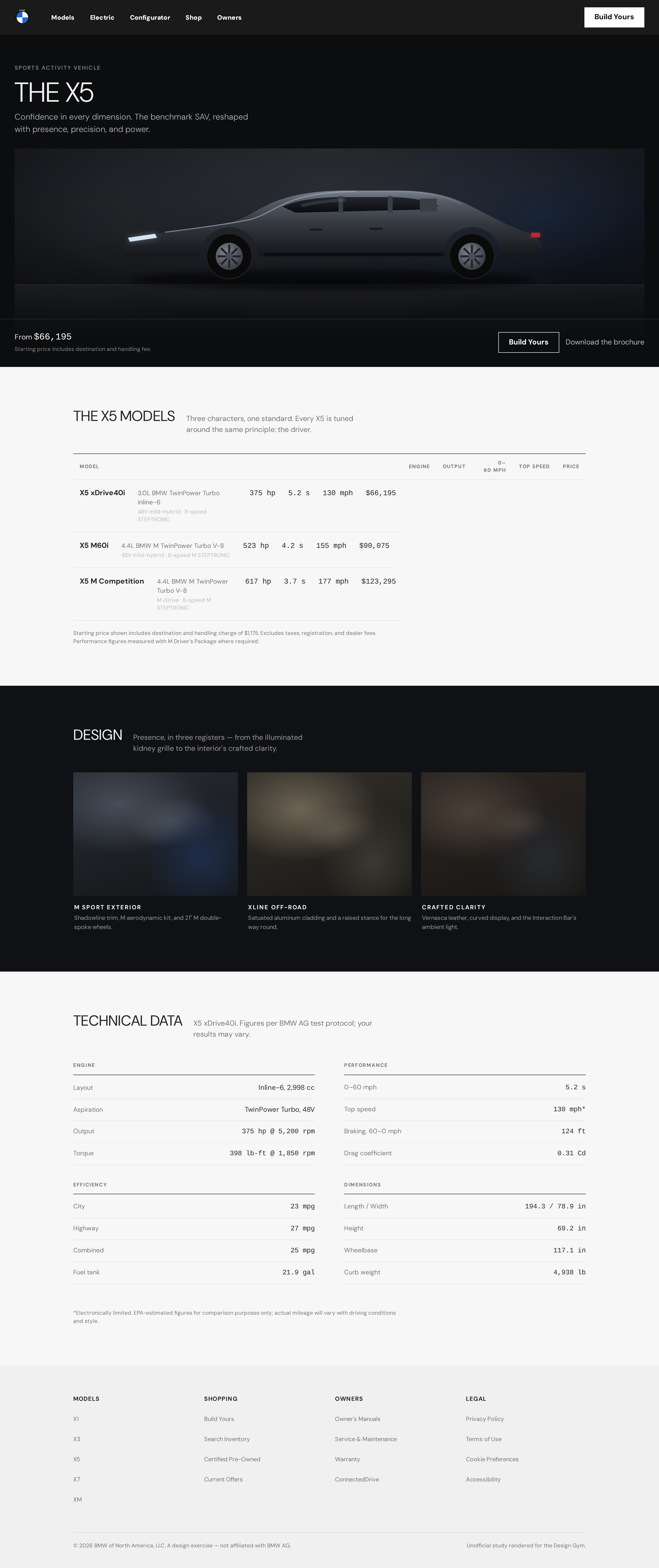 BMW Model Overview Clone desktop