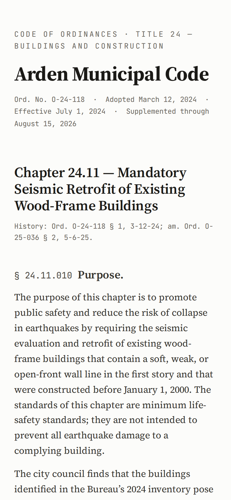 Type Scale v5 — Arden Municipal Code (structured reference) mobile