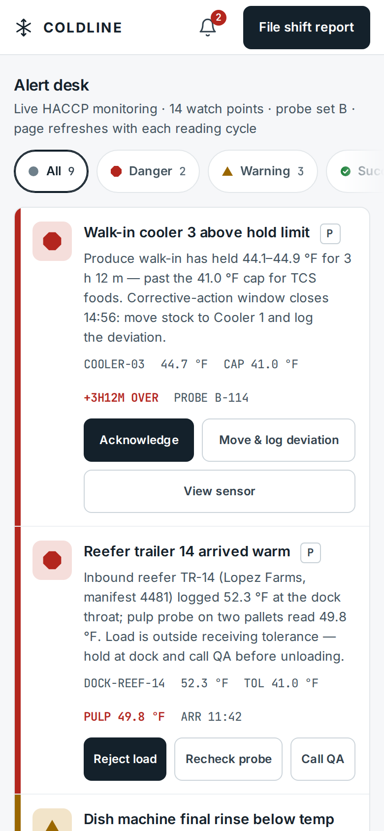 Status Semantics v5 / Coldline HACCP Alert Desk mobile