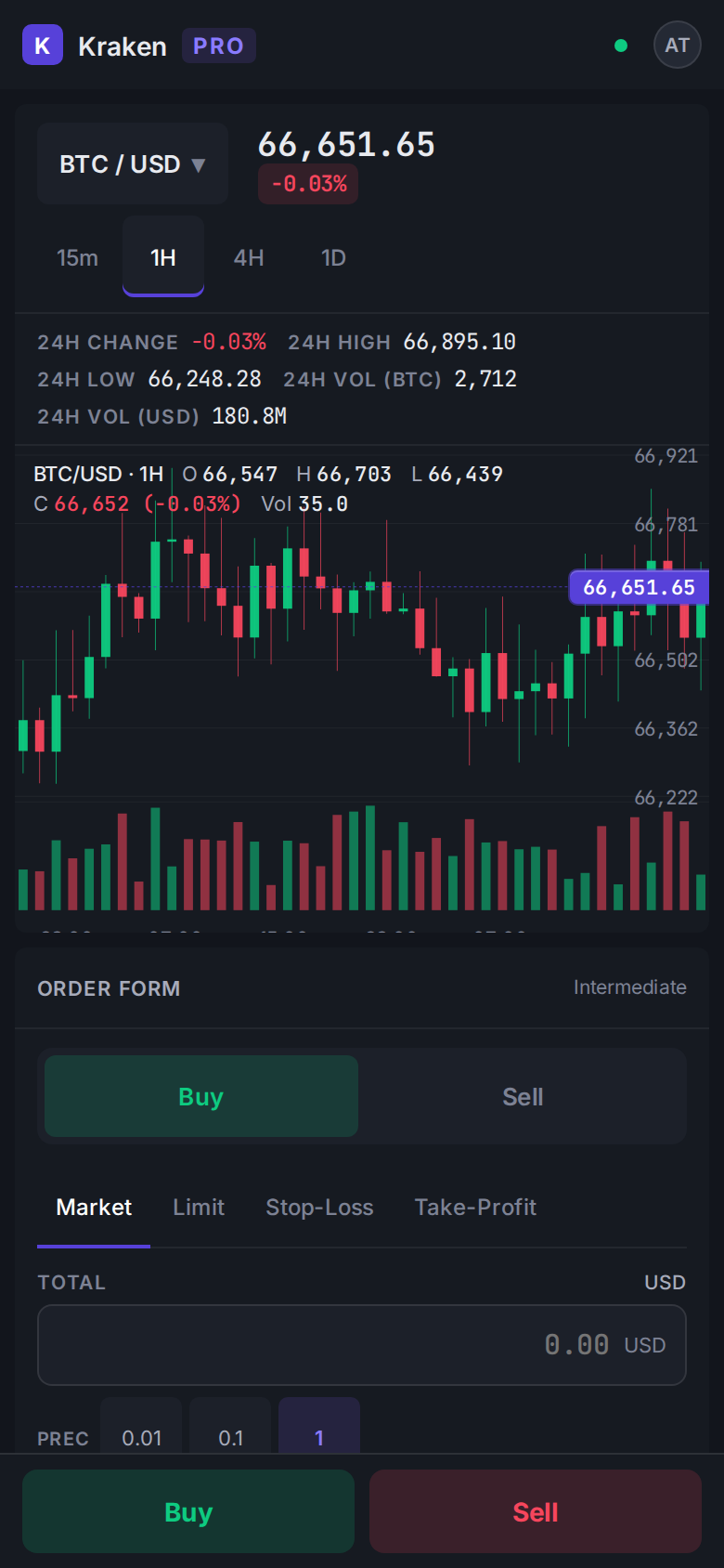 Clone Kraken Pro Trade Terminal mobile