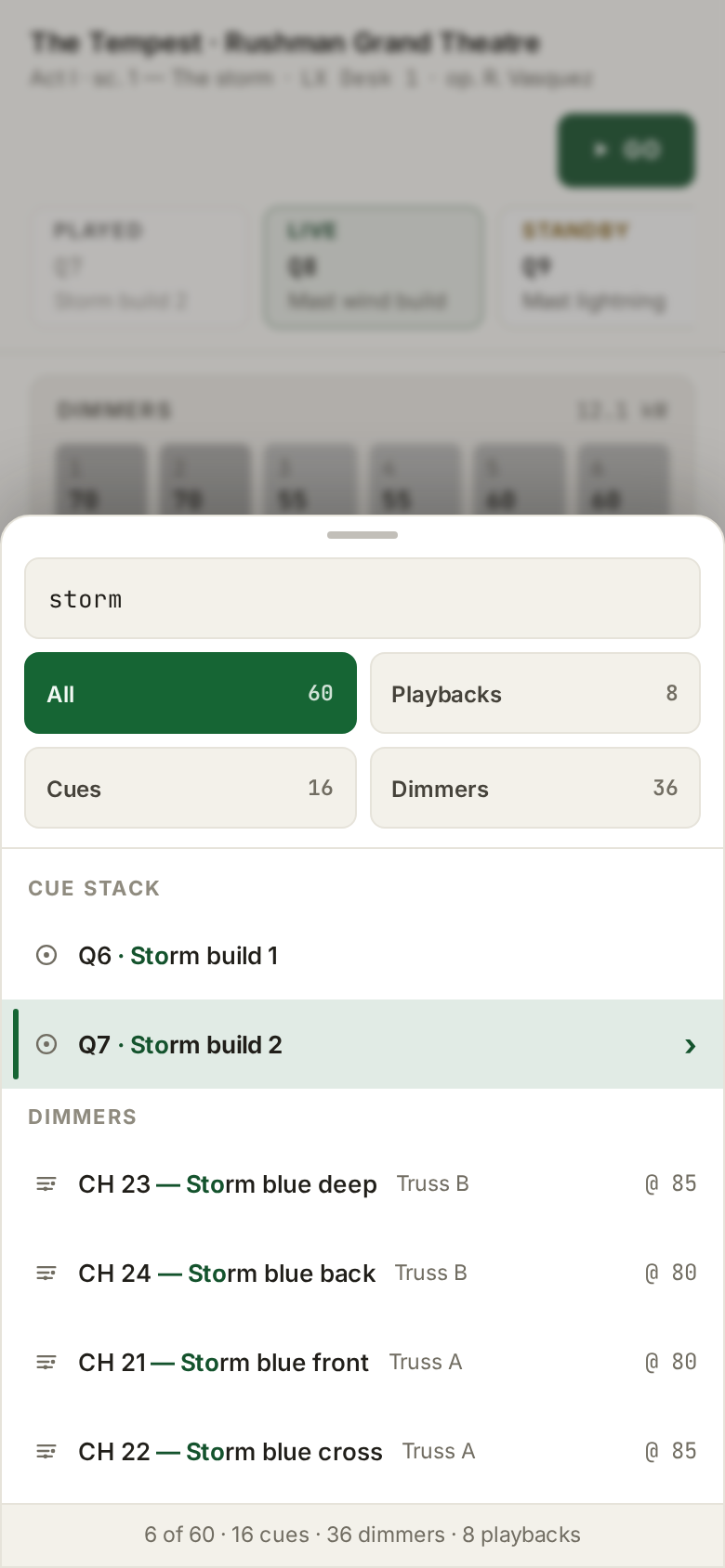 Command Palette v6 / LX Desk ⌘K mobile