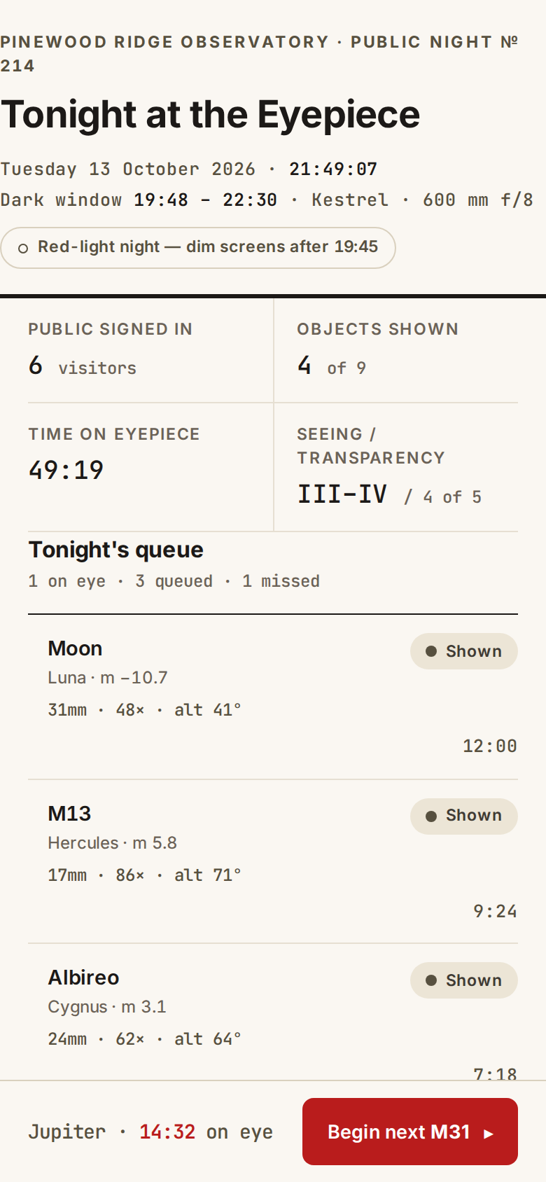 One Accent v7 / Pinewood Ridge Run Sheet — Accent = The Present Moment mobile