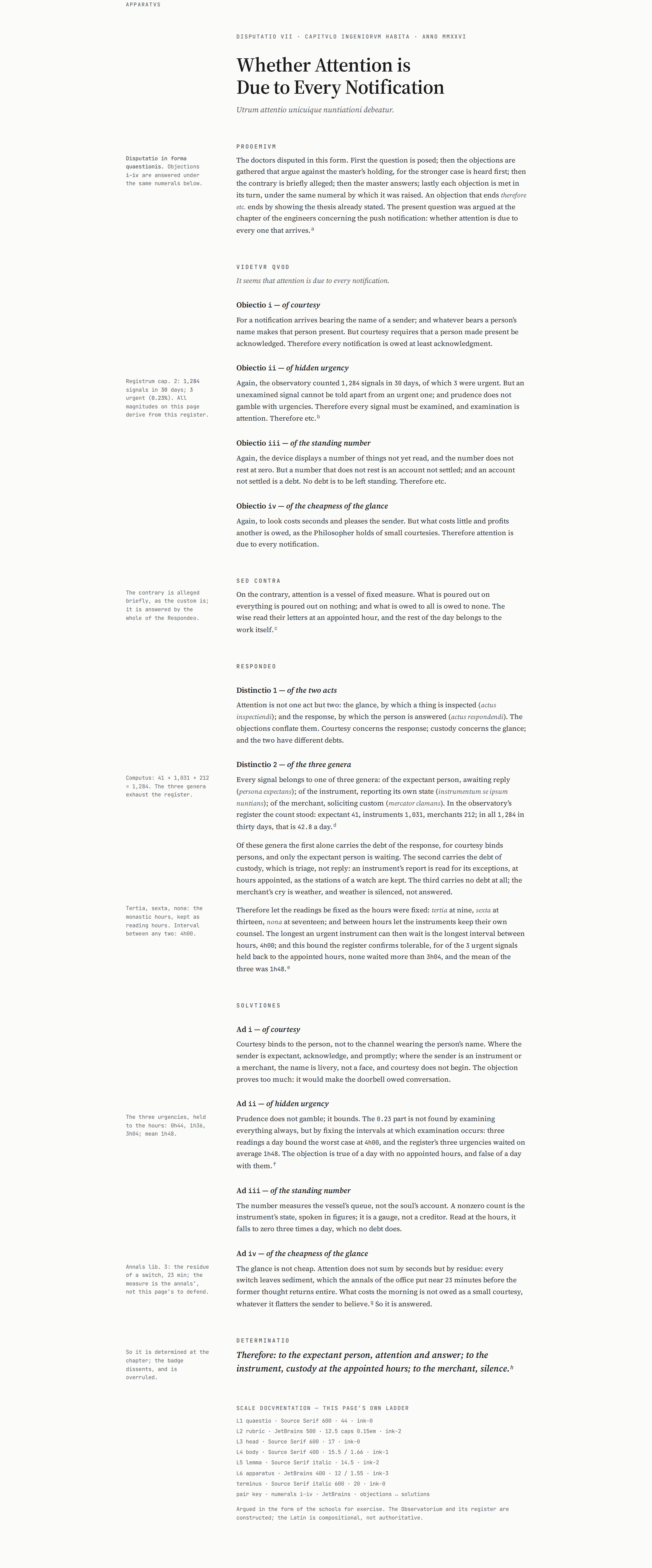 Type Scale v7 — Disputatio de Attentione desktop